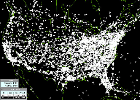 There are around 7,000 aircraft in the air over the United States at any given time.